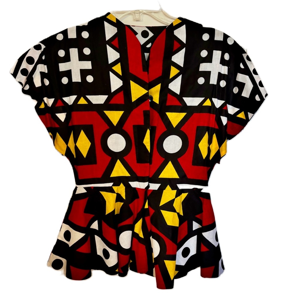 African Print Ankara Top Blouse Fit and Flare X-Sm or Sm